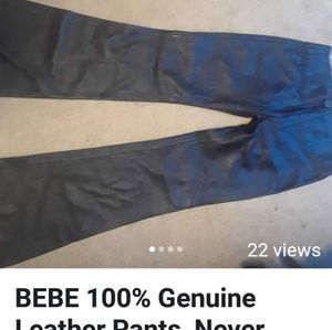 Bebe genuine leather pants never worn